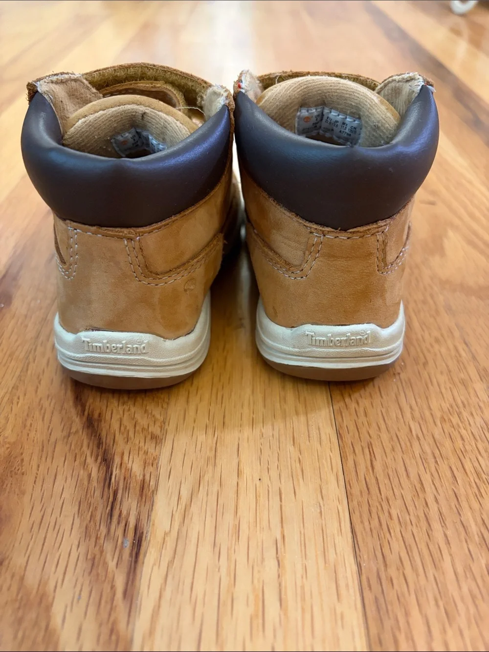 Timberland Kids Wheat Suede Hook-and-Loop Boots